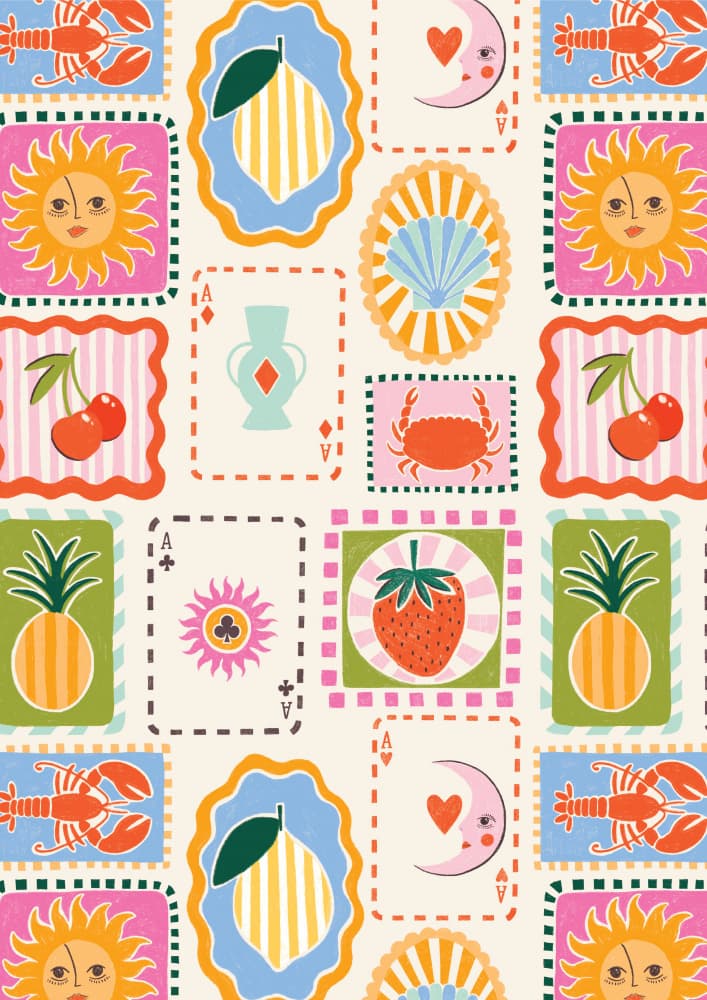 Whimsical Summer Pattern by Aislinn Simmonds — canvas wall art