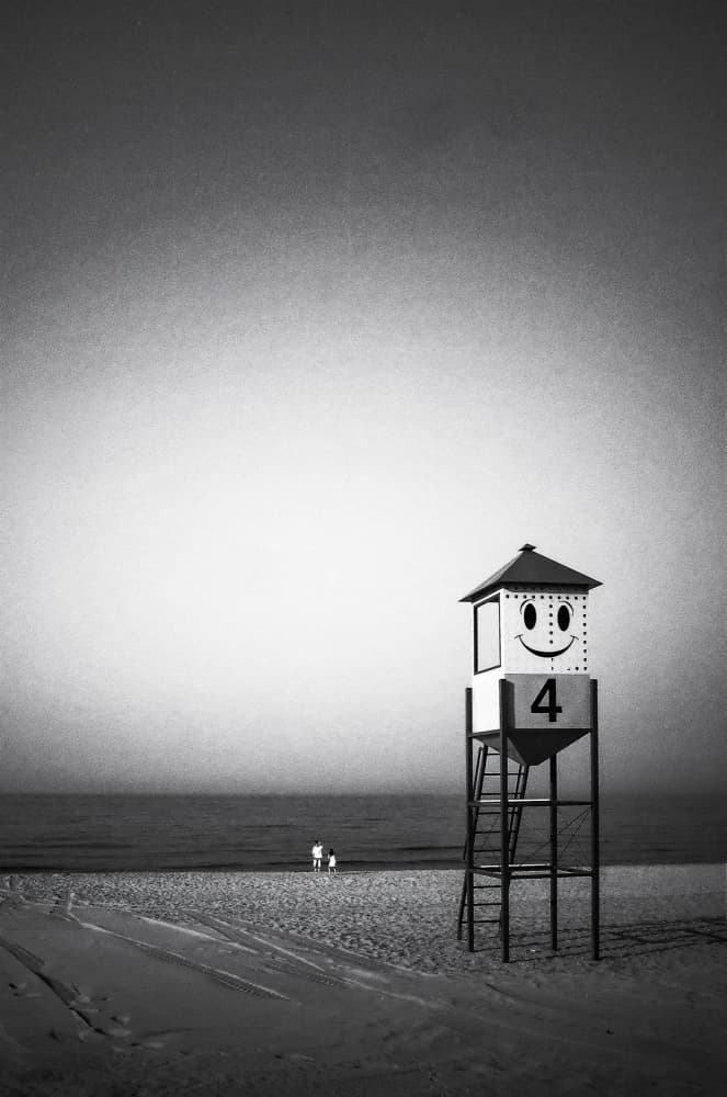 Smiley Lifeguard Tower by Parole Kim — canvas wall art