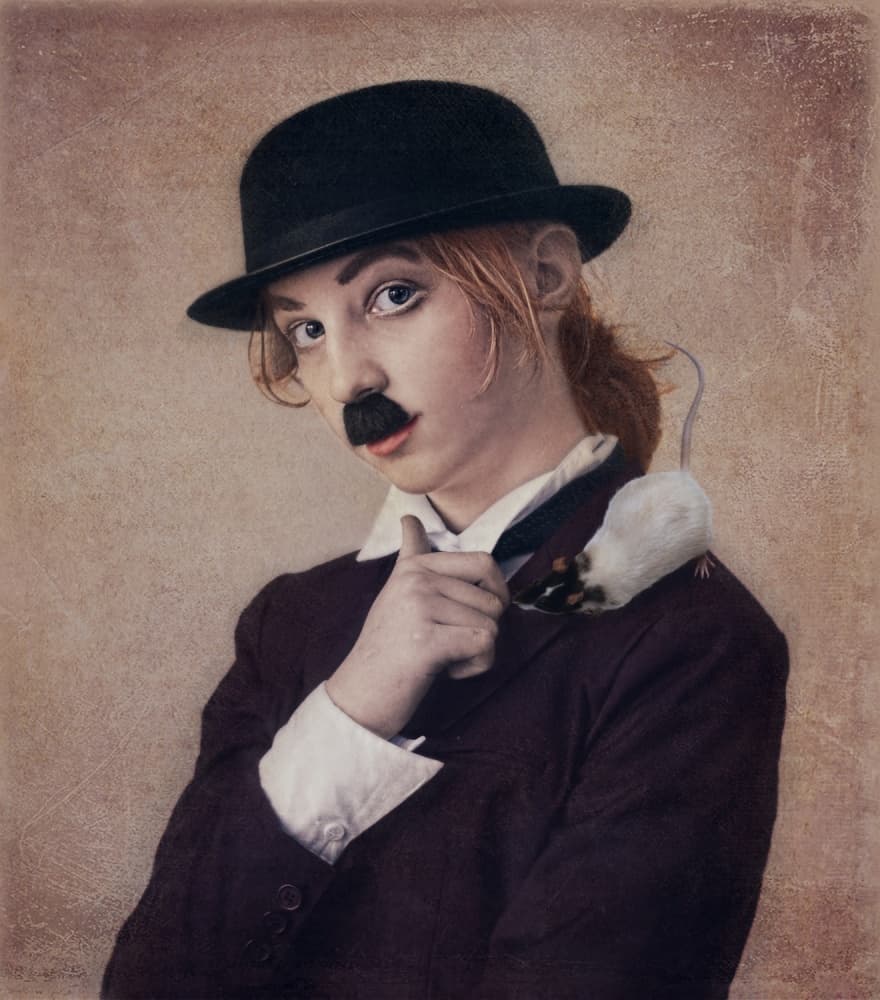 Quirky Character With Mouse by Svetlana Melik-Nubarova — canvas wall art