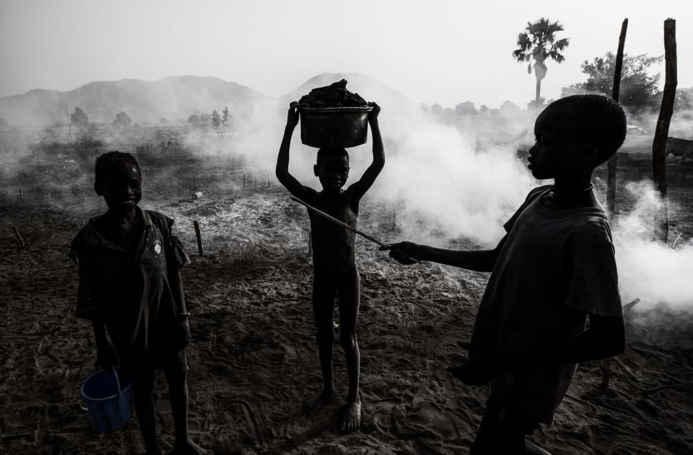 African Children in Smoke by Joxe Inazio Kuesta Garmendia — canvas wall art