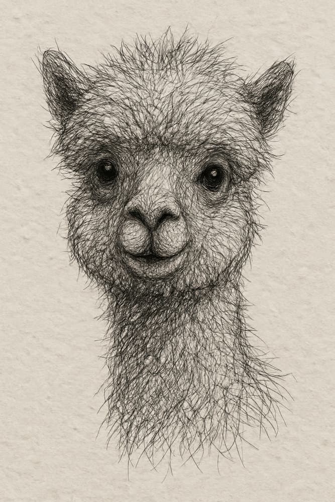 Cute Baby Alpaca by Natalie Bruns — canvas wall art
