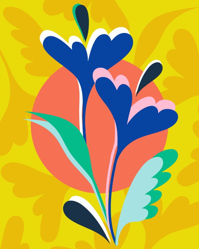 Vibrant Abstract Blooms by Kintsugi99 — canvas wall art
