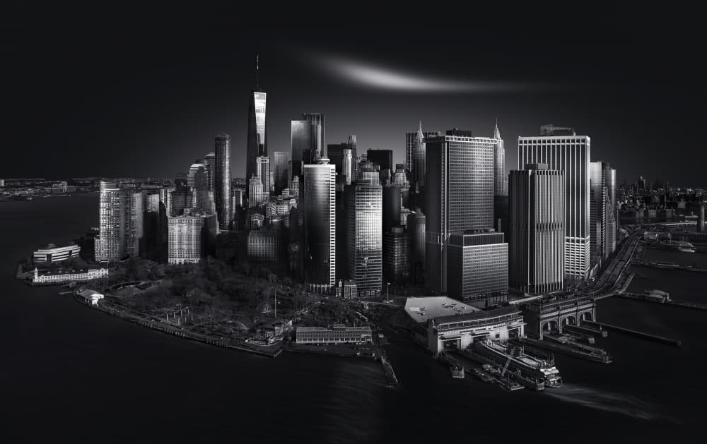 Manhattan Night Skyline by Helena GARCIA HUERTAS — canvas wall art