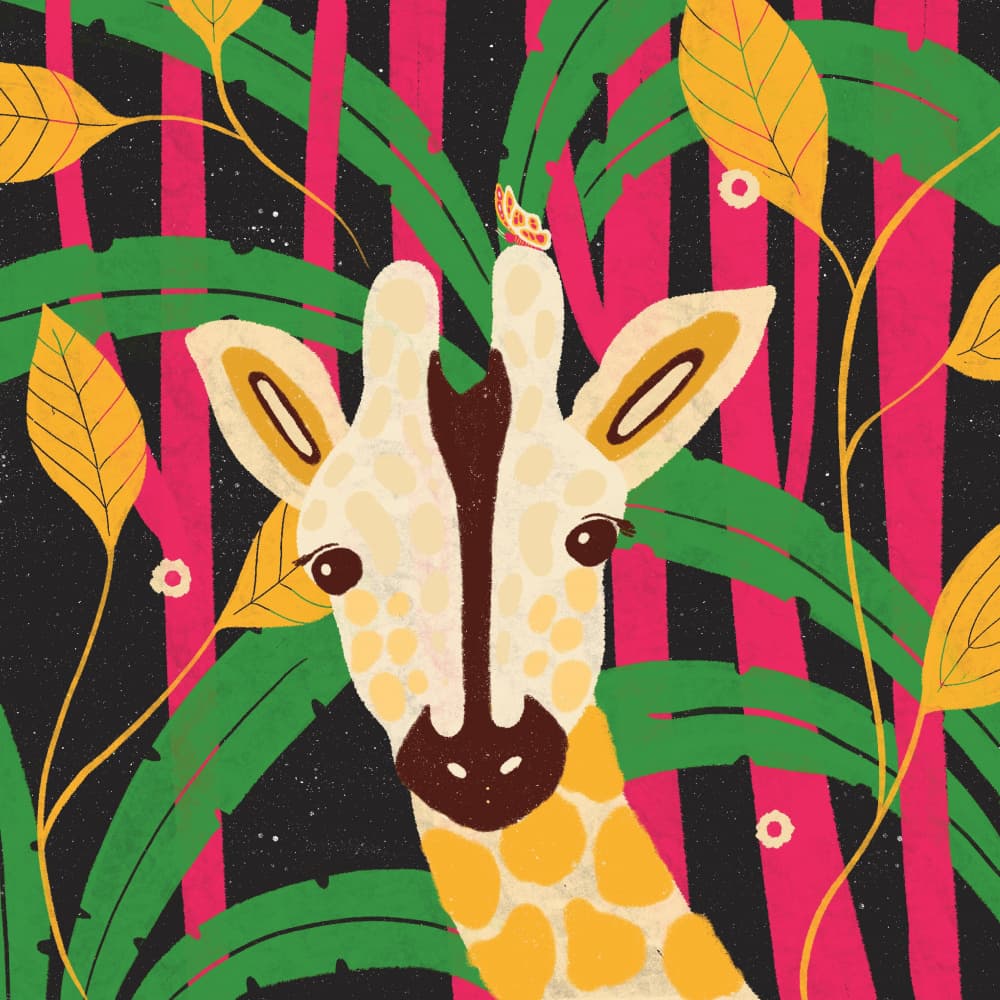 Gentle Jungle Giraffe by Shriya Bhattacharya — canvas wall art