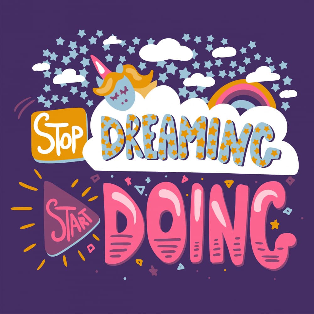 Stop Dreaming Start Doing by Marika Barsrsind β canvas wall art
