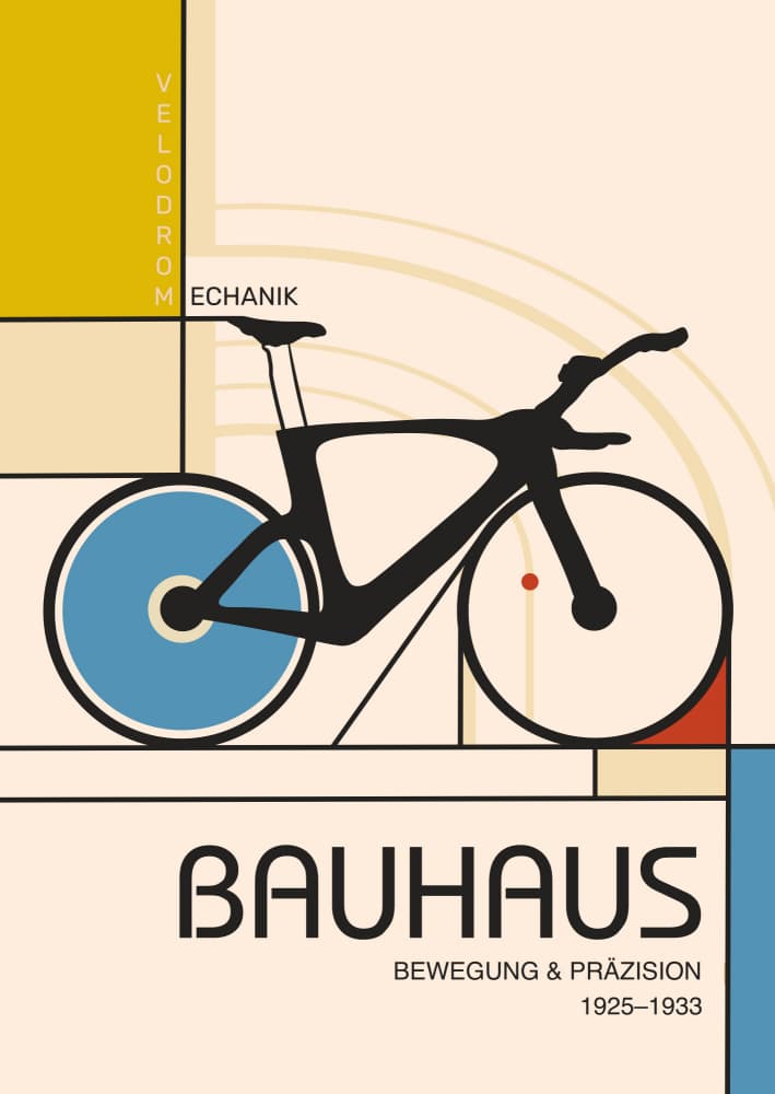 Bauhaus Geometric Cycling by Fadil Roze — canvas wall art