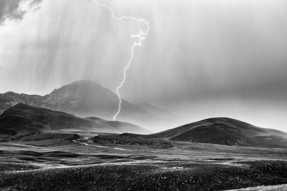 Mountain Lightning Storm by Riccardo Lucidi — canvas wall art