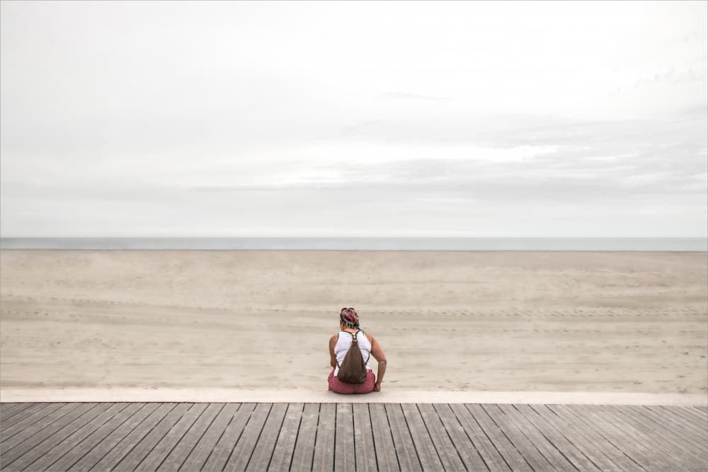 Quiet Beach Contemplation by Gilbert Claes — canvas wall art