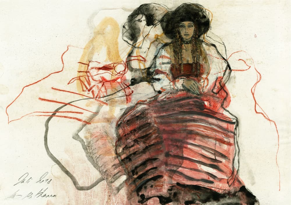 Pensive Woman in Hat by Ute Rathmann — canvas wall art