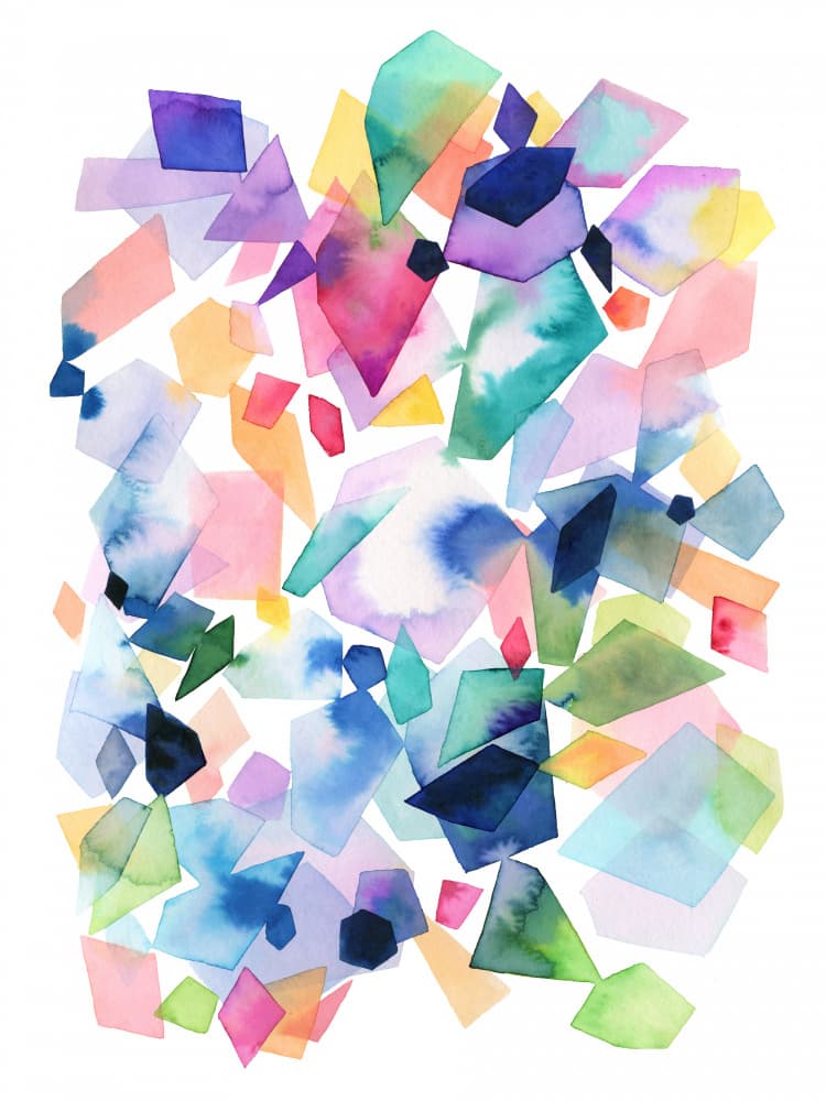 Vibrant Watercolor Geometry by Ninola Design — canvas wall art