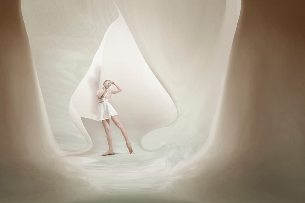 Ethereal Dancer Flowing Fabric by Christine von Diepenbroek — canvas wall art