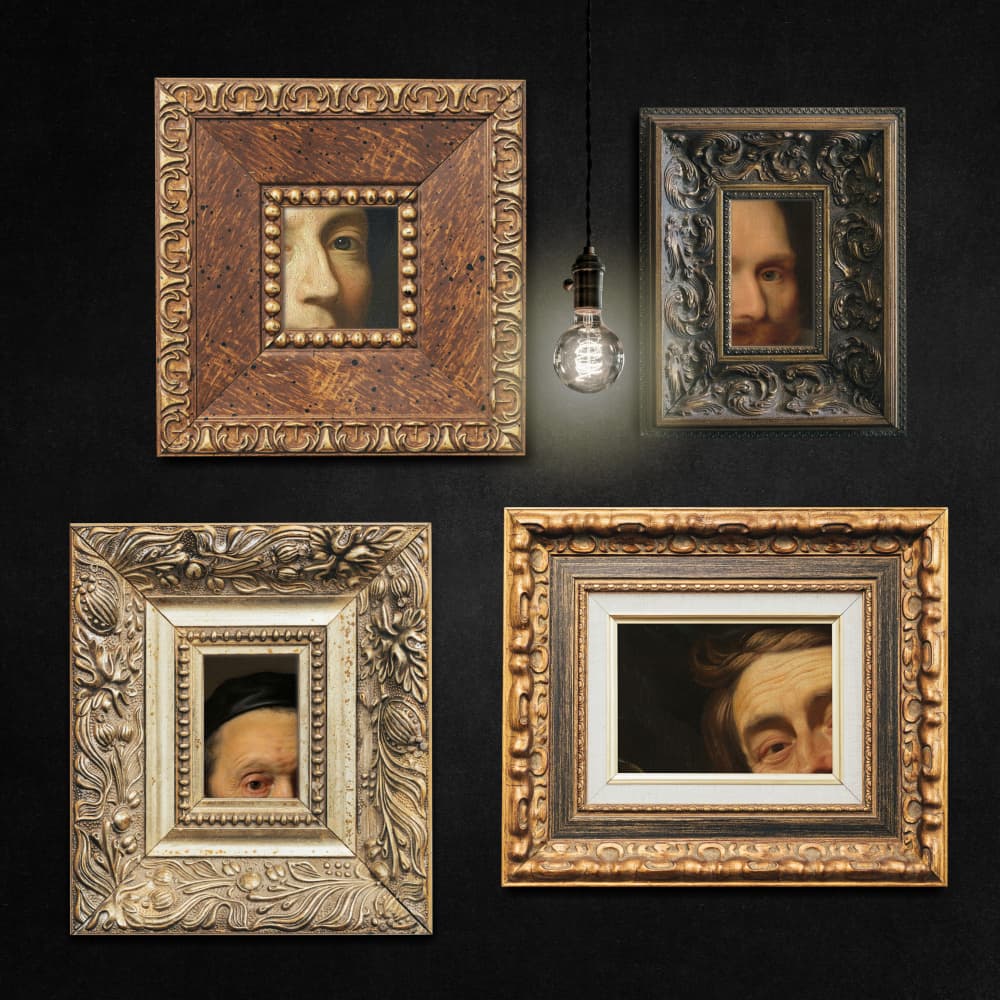 Old Masters Gaze by Marja van den Hurk — canvas wall art