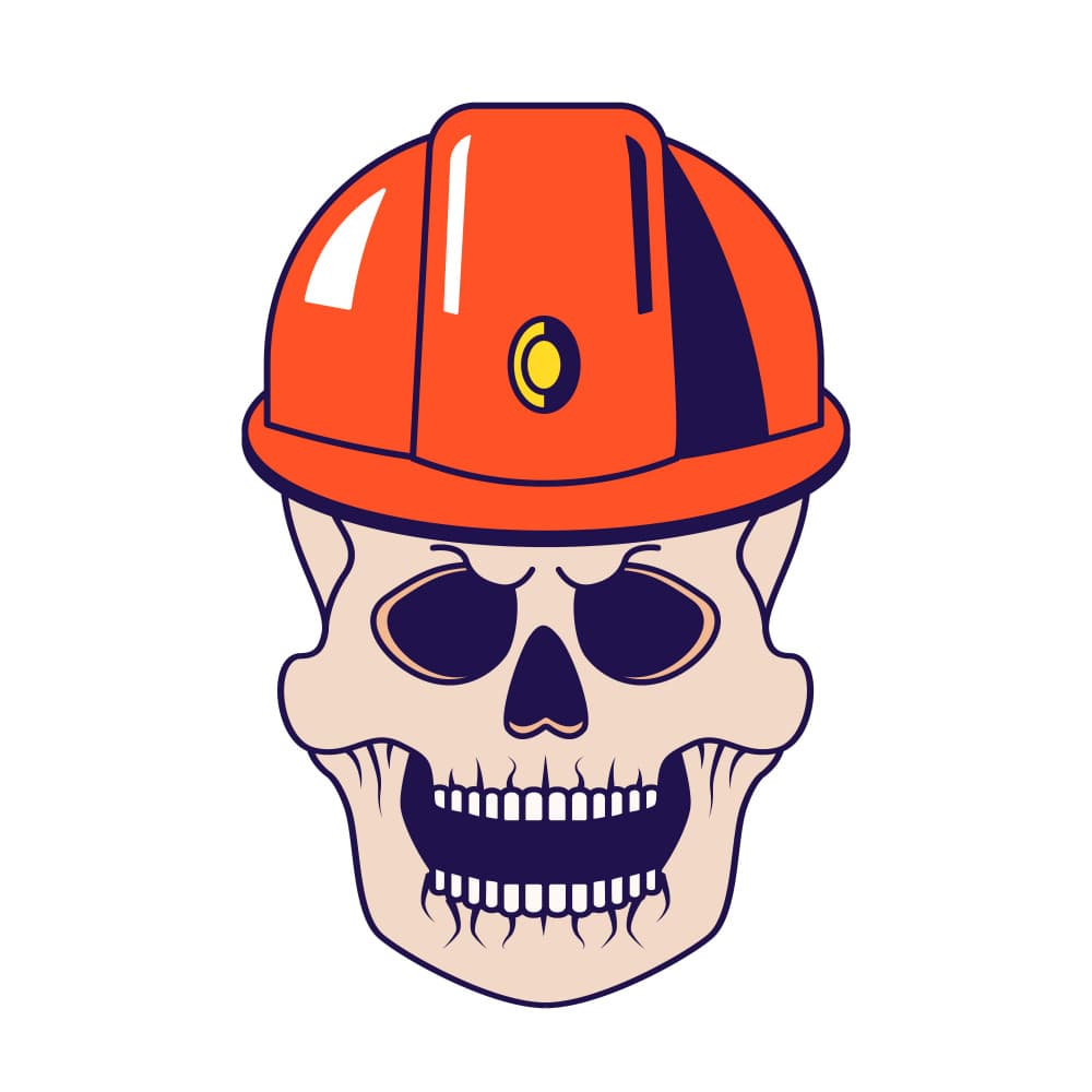 Hard Hat Skull by Marika Barsrsind β canvas wall art