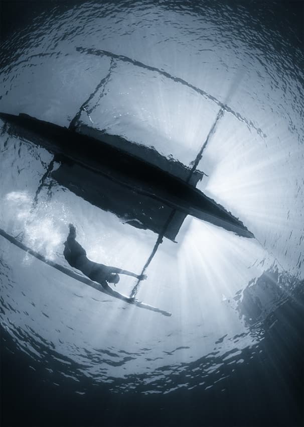 Serene Underwater Dive by Andrey Narchuk — canvas wall art