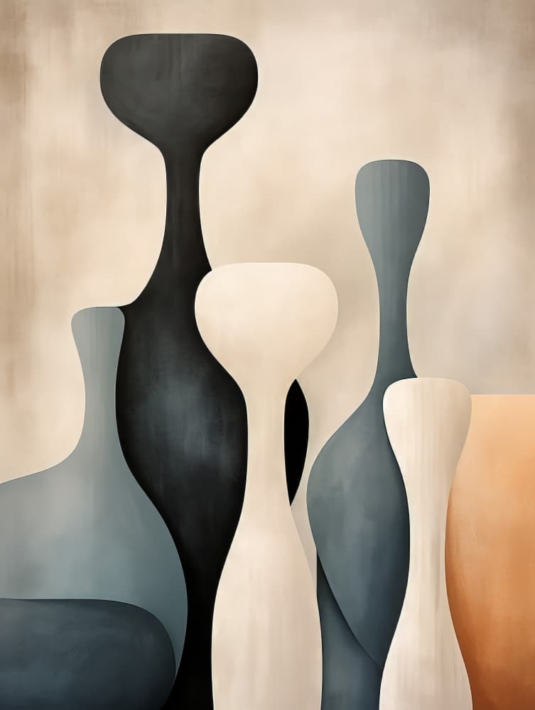 Abstract Neutral Forms by Bilge Paksoylu — canvas wall art