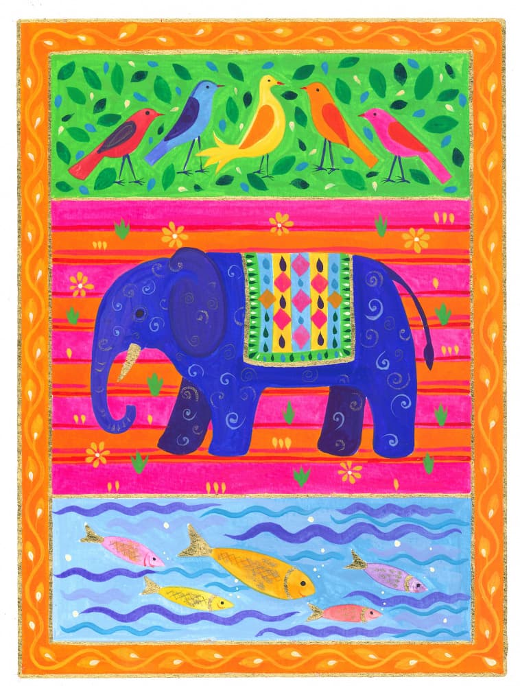 Vibrant Wildlife Tapestry by Isabelle Brent — canvas wall art