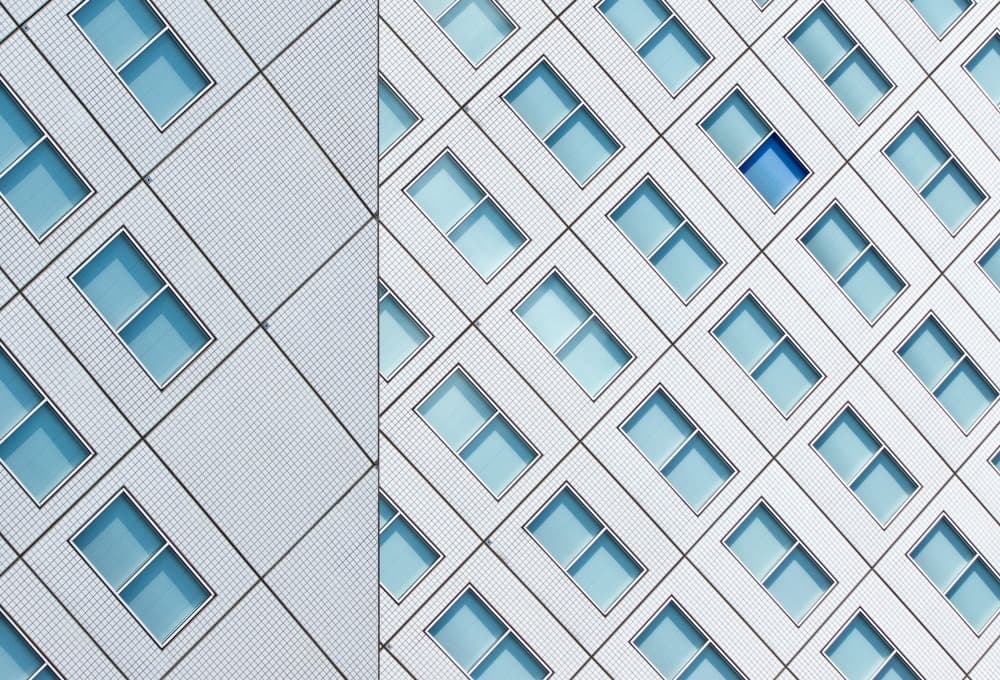 Geometric Blue Windows by Greetje van Son — canvas wall art
