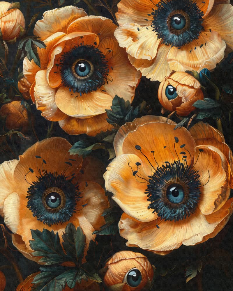 Surreal Floral Eyes by Bilge Paksoylu — canvas wall art