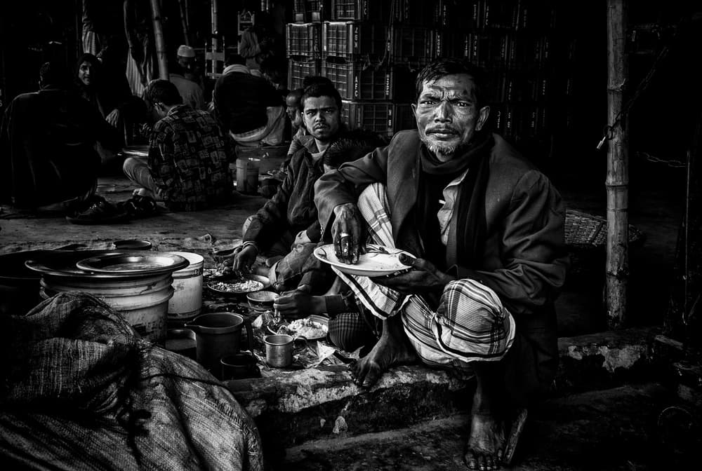 Street Meal Portrait by Joxe Inazio Kuesta Garmendia — canvas wall art