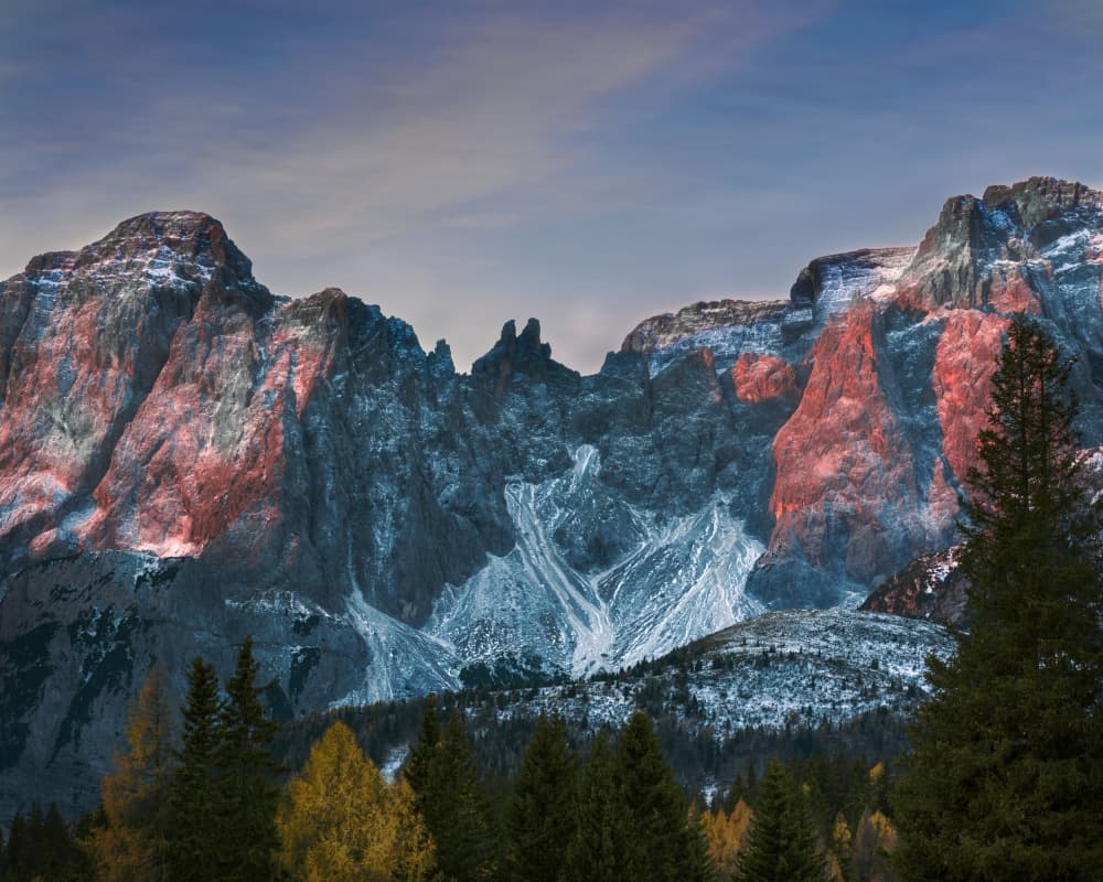 Alpenglow Peaks by Haim Rosenfeld — canvas wall art