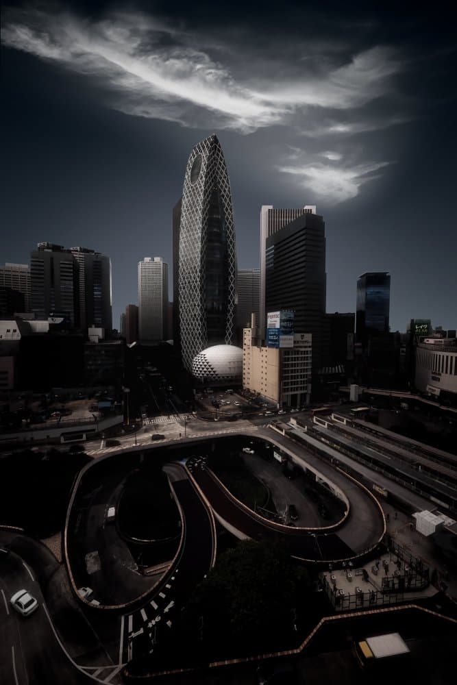 Dramatic Urban Skyscraper by Amatou T — canvas wall art