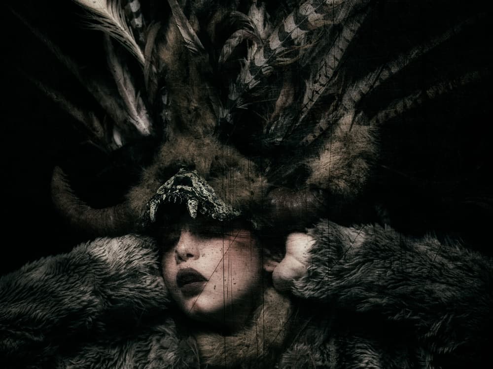 Mystic Feathered Shaman by Amnon Eichelberg — canvas wall art