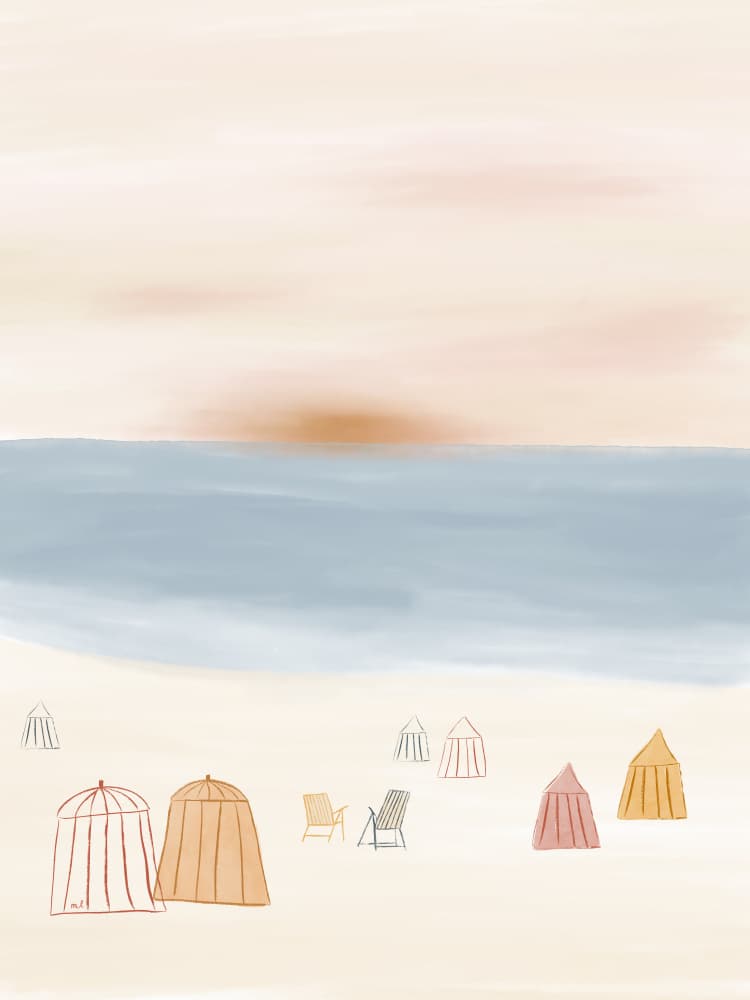 Serene Sunset Beach by Menina Lisboa — canvas wall art