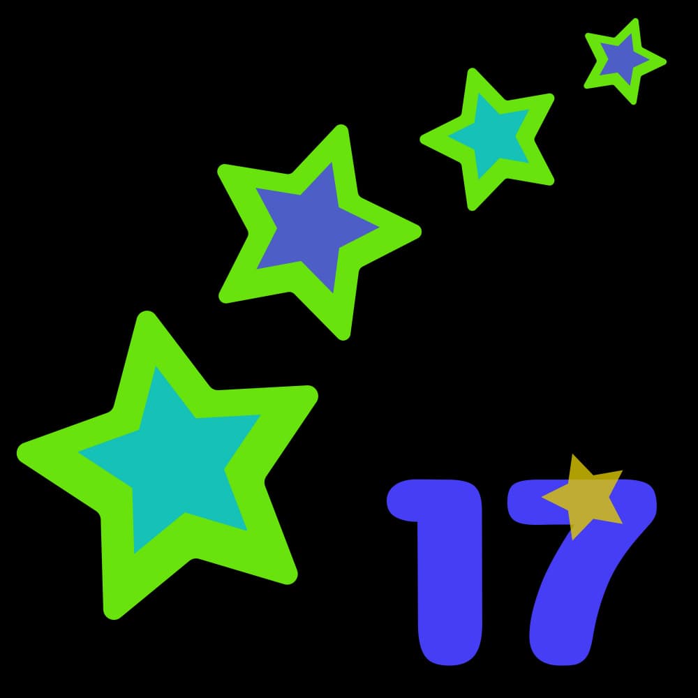 Lucky Number Seventeen Stars by Marika Barsrsind β canvas wall art