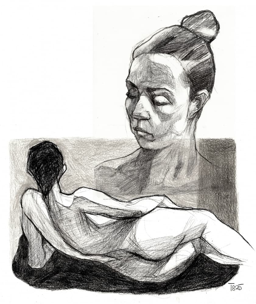 Contemplative Figure Study by Tore Bahnson — canvas wall art