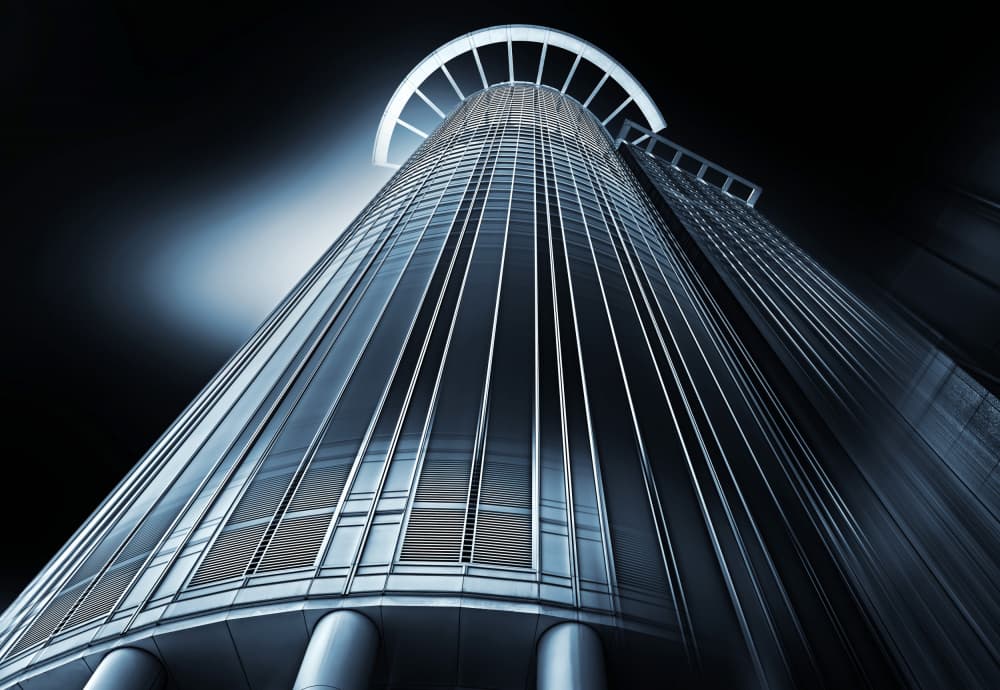 Dramatic Skyscraper Upward by Erhard Batzdorf — canvas wall art