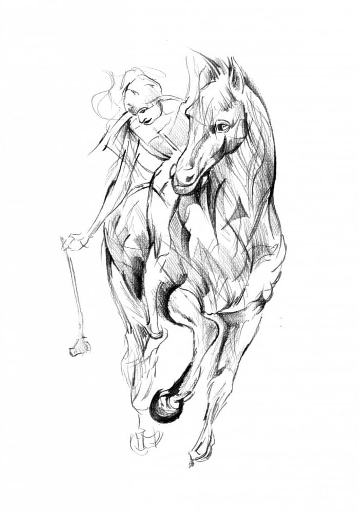 Galloping Horse Rider by Kulik — canvas wall art