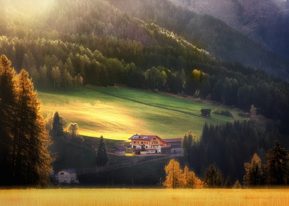 Golden Valley Home by Leechee Z — canvas wall art