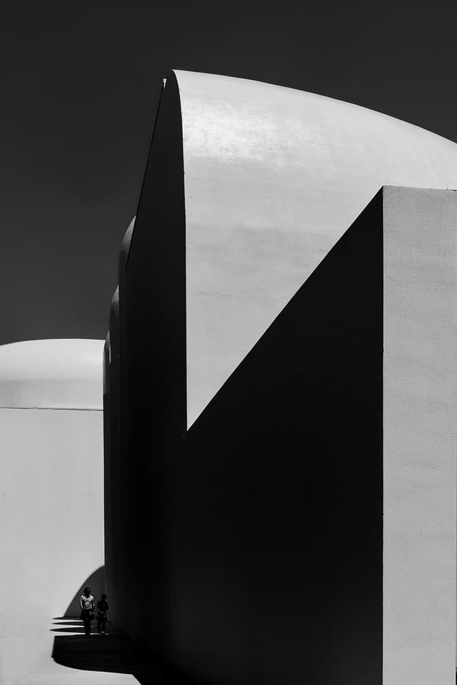 Curved White Geometry by Roberto Marini — canvas wall art