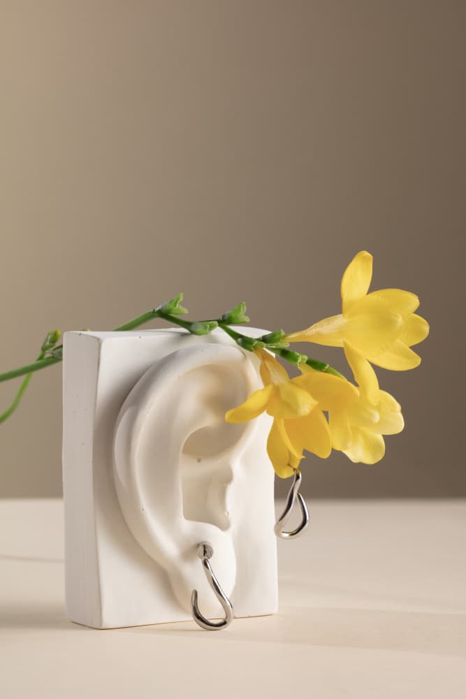 Elegant Ear with Yellow Flowers by Julia Ramiro — canvas wall art