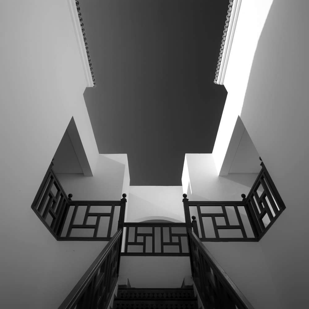 Geometric Stairwell Light by Hans-Wolfgang Hawerkamp — canvas wall art