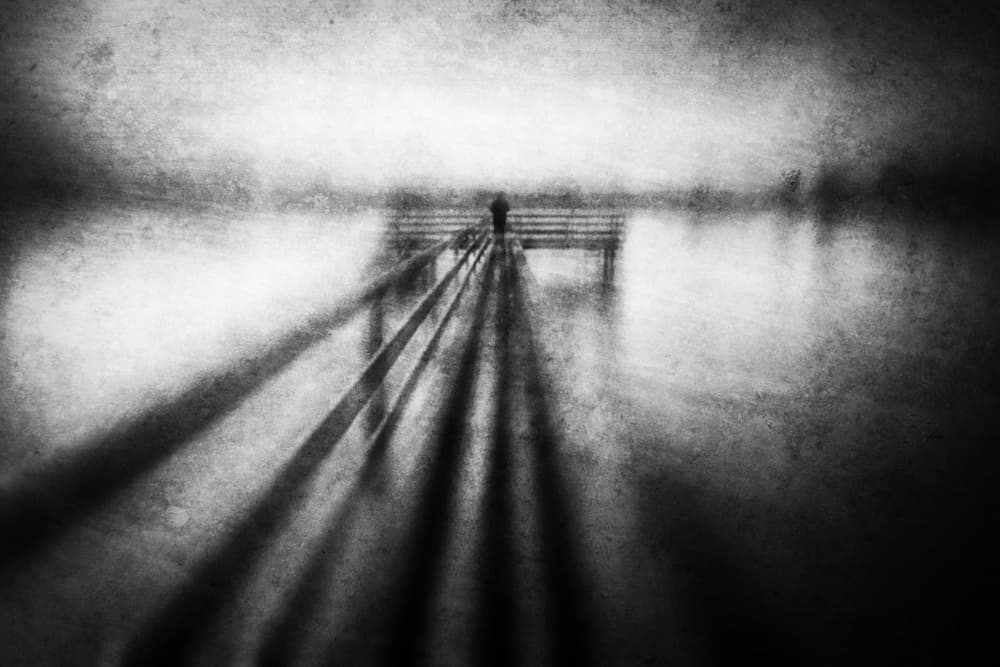 Moody Pier Shadows by Adam Dauria ☂ — canvas wall art