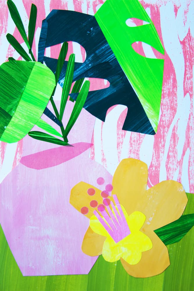 Modern Tropical Still Life by Shelley Hampe — canvas wall art