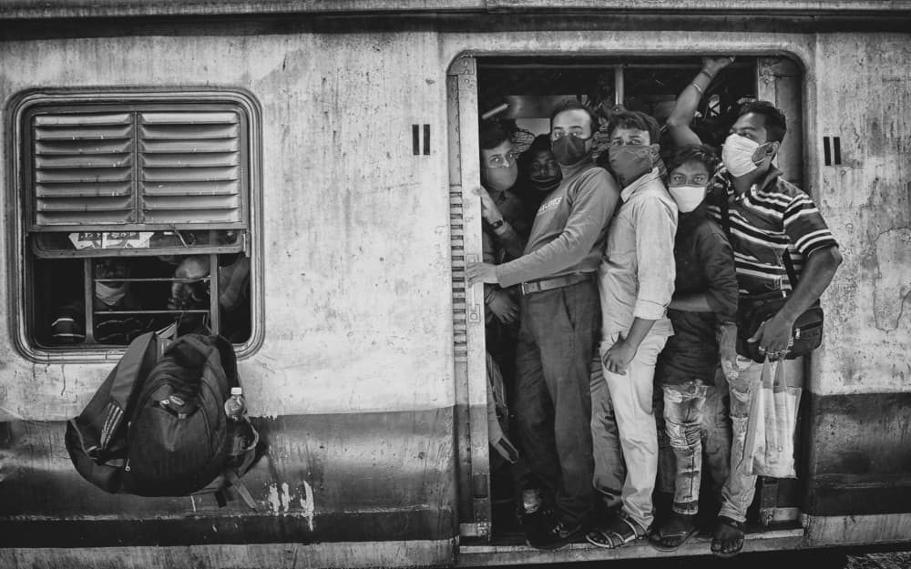Crowded Train Commute by Avishek Das — canvas wall art