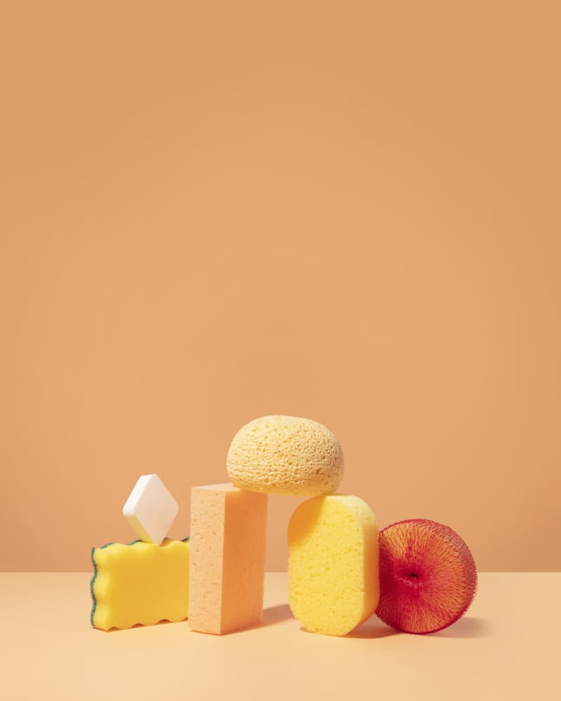 Stacked Colorful Sponges by Julia Ramiro — canvas wall art