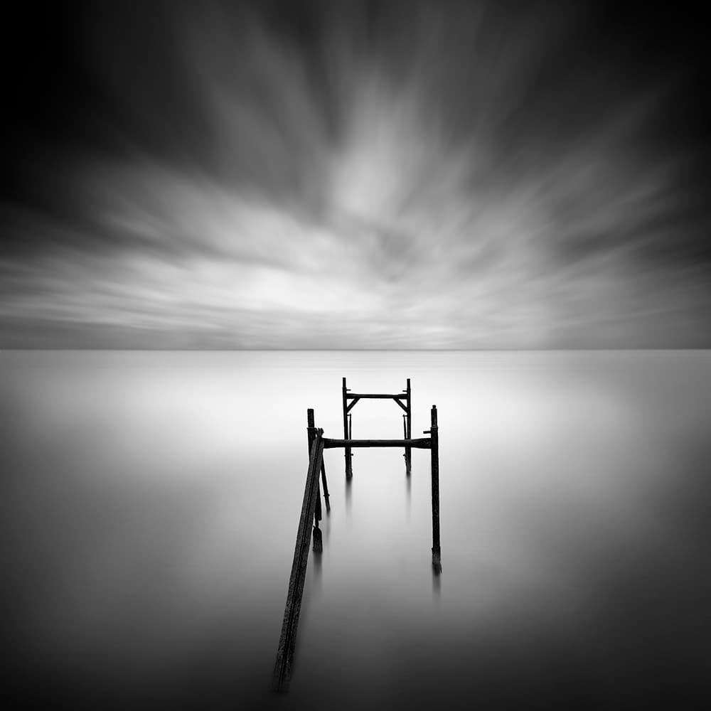 Minimalist Ocean Pier by George Digalakis — canvas wall art