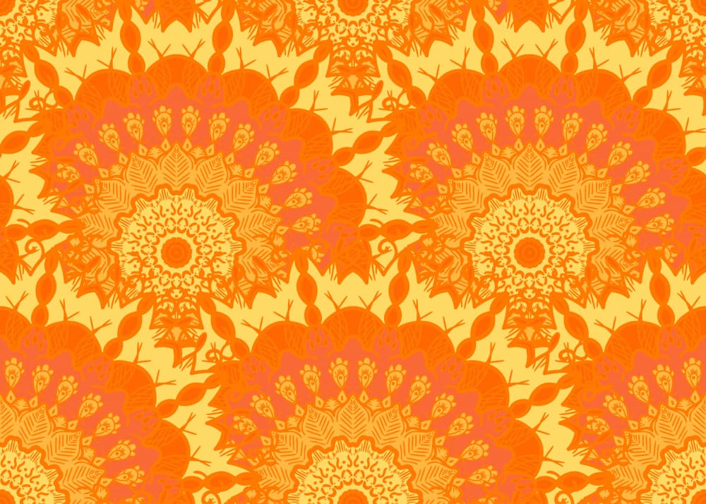 Vibrant Orange Mandalas by Marika Barsrsind β canvas wall art