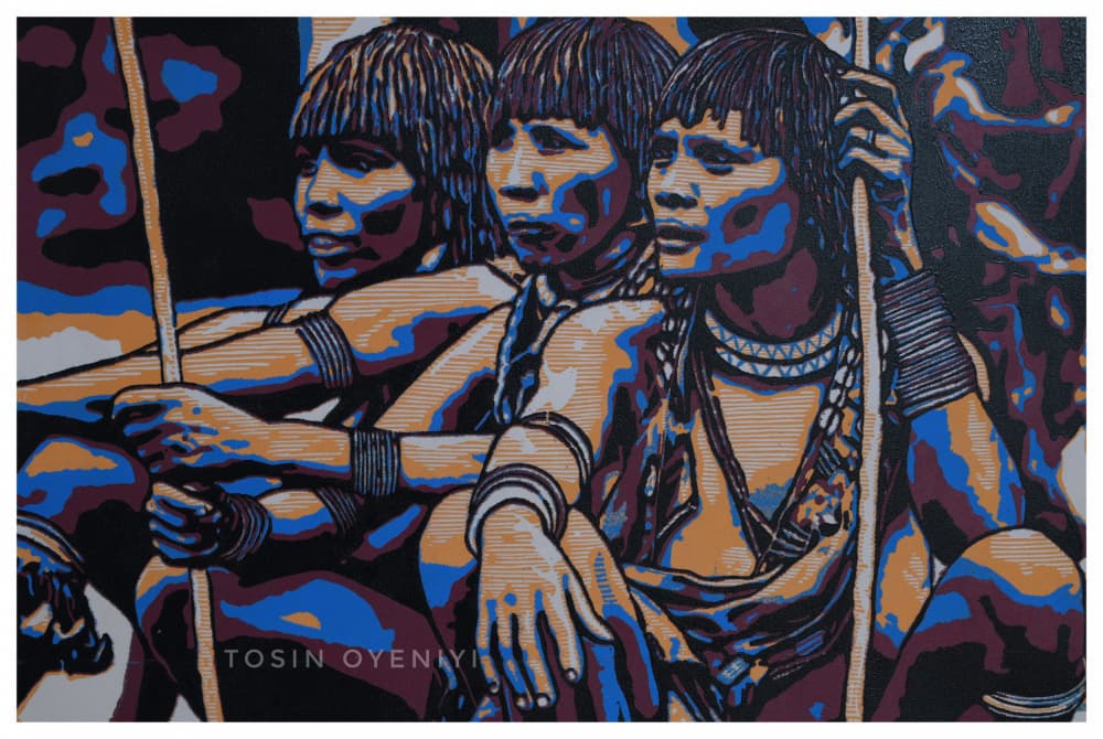 Colorful Indigenous Men by Tosin Oyeniyi — canvas wall art