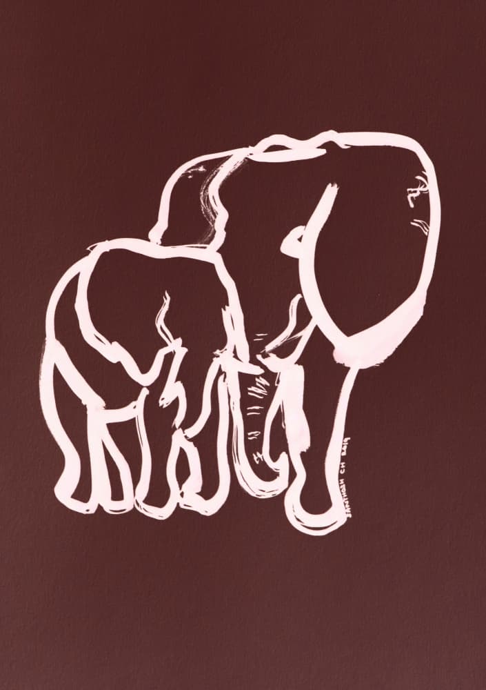 Elephant Mother and Child by Santhosh ch — canvas wall art