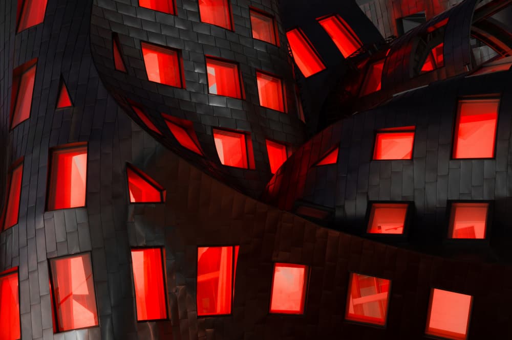 Architectural Red Windows by Mike Kreiten — canvas wall art