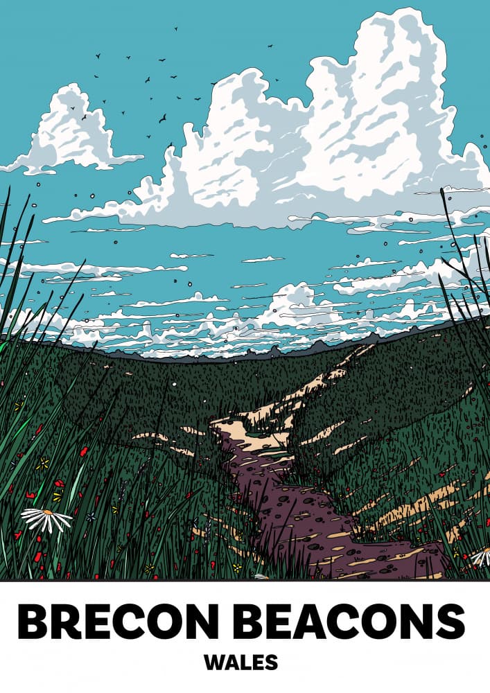 Brecon Beacons Winding Path by Nicholas — canvas wall art