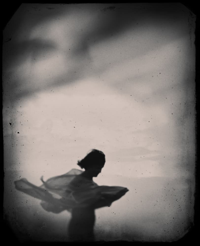 Flowing Fabric Silhouette by Elena Raceala — canvas wall art