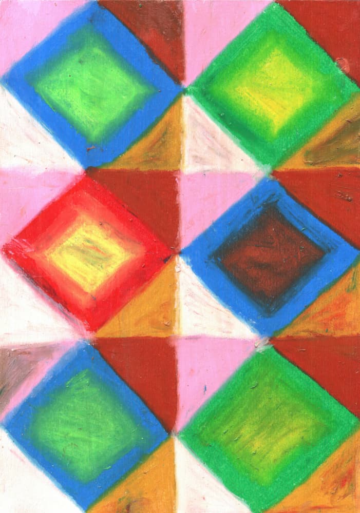 Interlocking Color Diamonds by Kulik — canvas wall art