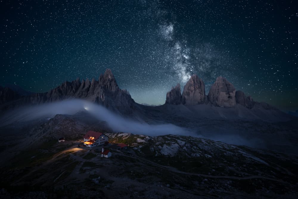 Milky Way Mountain Night by Chao Feng 天馬 — canvas wall art