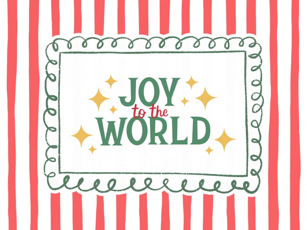 Christmas Joy Stripes by Jolly and Dash — canvas wall art