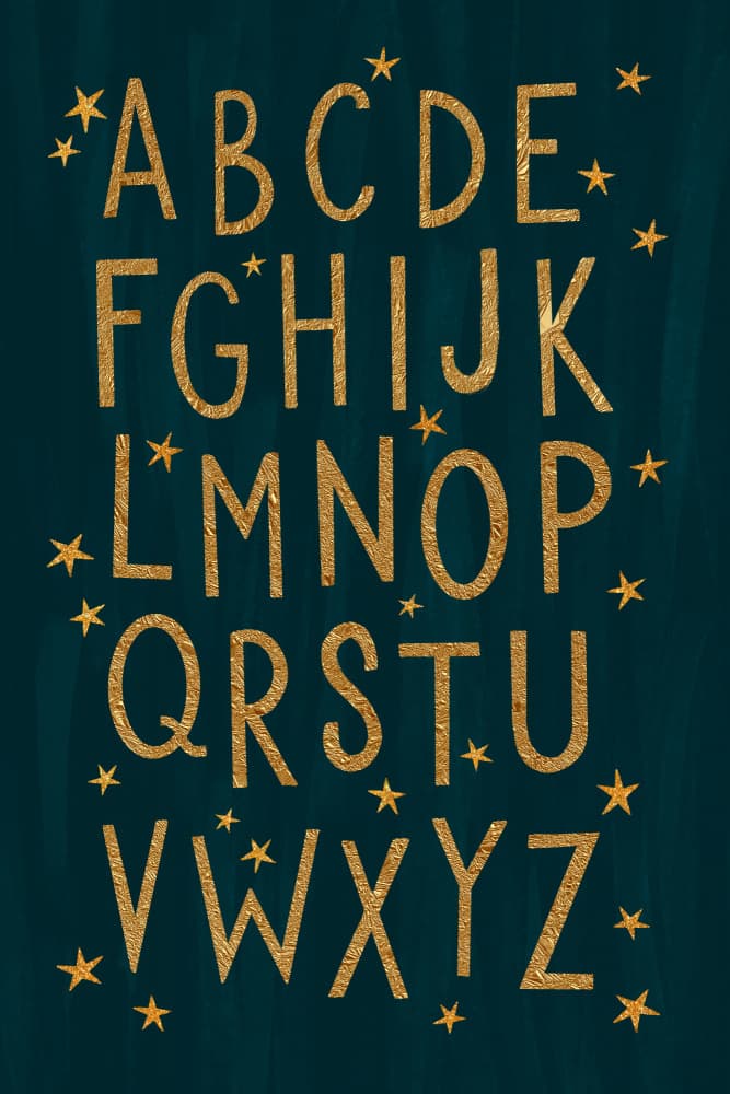 Sparkling Nursery Alphabet by EMELIEmaria — canvas wall art